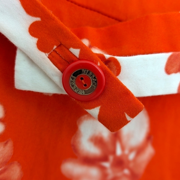 VERSACE orange floral dress xs - Picture 3 of 7